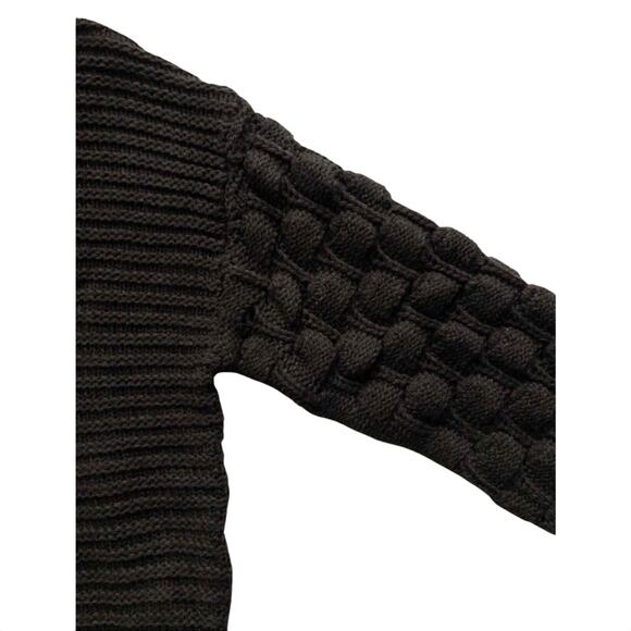 NWT Elodie Popcorn Bubble Sleeve Crewneck Sweater Gray Size Small - Picture 4 of 6